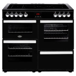 Belling Cookcentre 100E Electric Range Cooker with Ceramic Hob Black